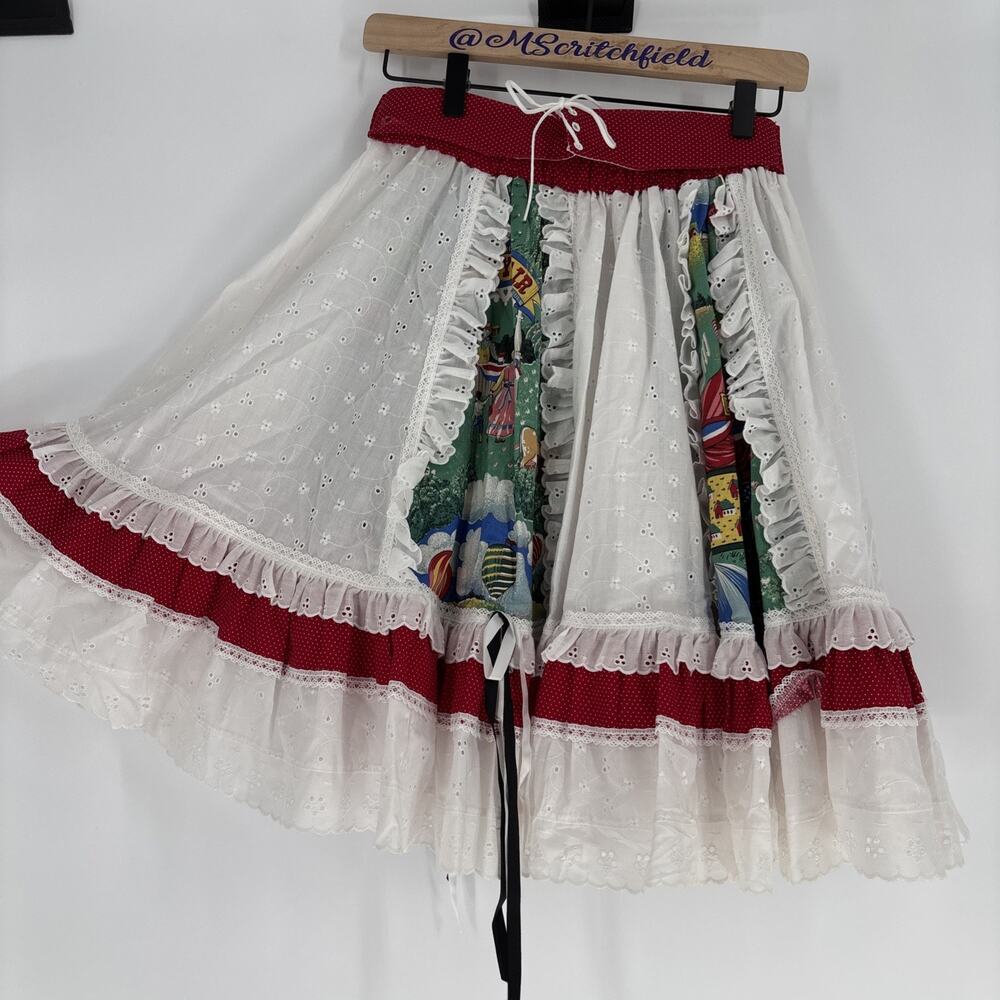 Fun And fancy Vintage Square Dance Skirt Medium Eyelit County Fair